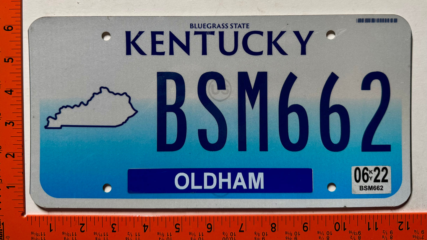 2022 Kentucky #BSM662 Passenger License Plate