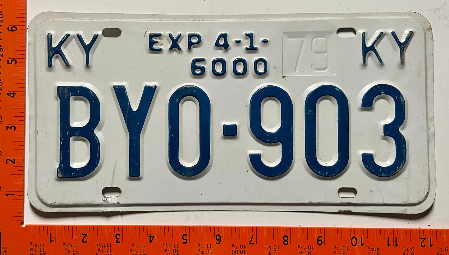 1979 Kentucky #BY0-903 Truck License Plate