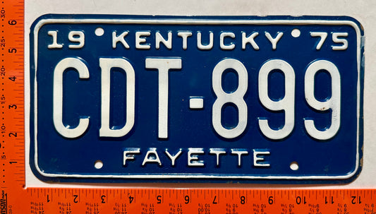 1975 Kentucky #CDT-899 Passenger License Plate