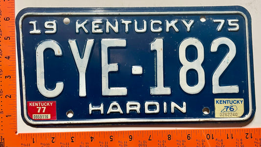 1976/1977 Kentucky #CYE-182 Passenger License Plate