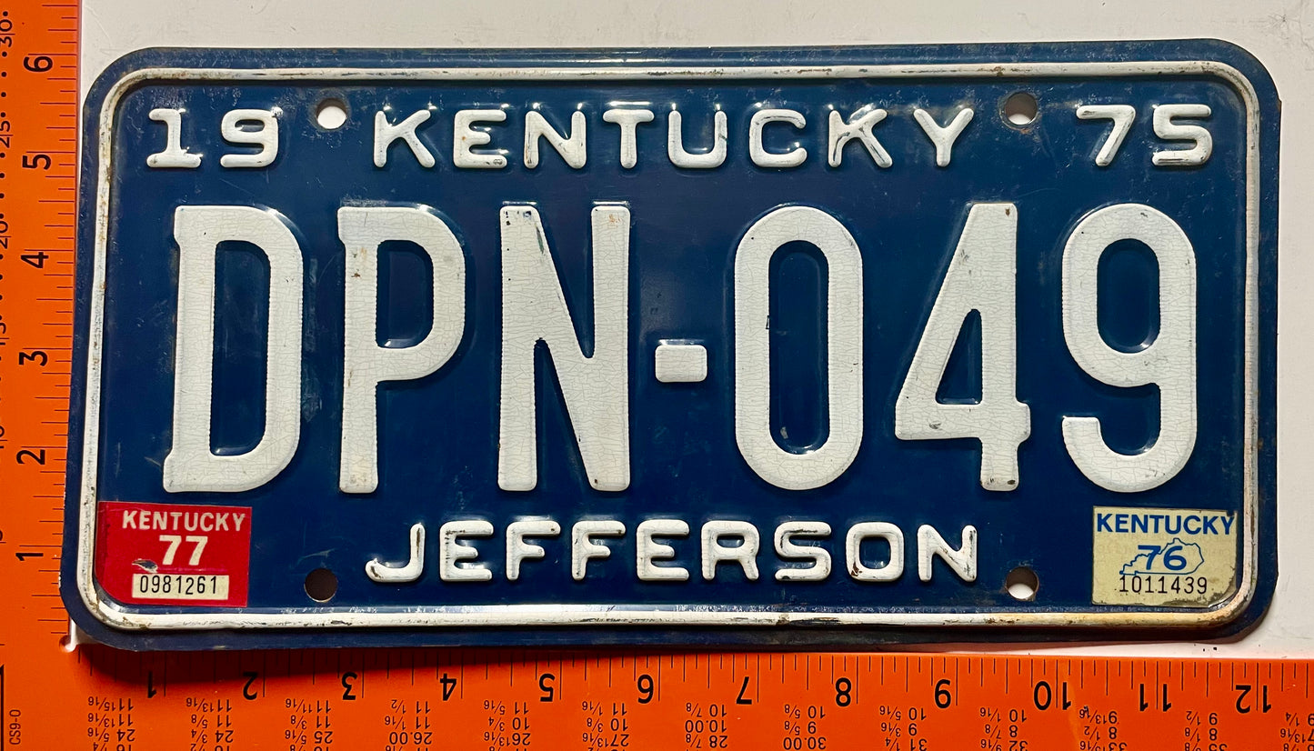 1976/1977 Kentucky #DPN-049 Passenger License Plate