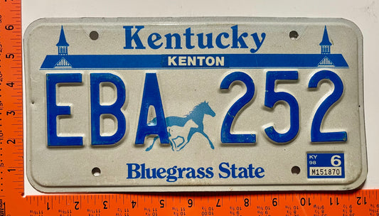 1998 Kentucky #EBA 252 Passenger License Plate