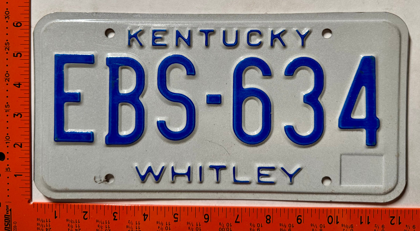 c1997 Kentucky #EBS-634 Interim Passenger License Plate
