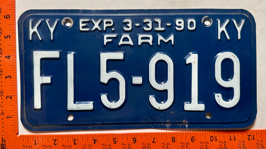 1990 Kentucky #FL5-919 Farm License Plate