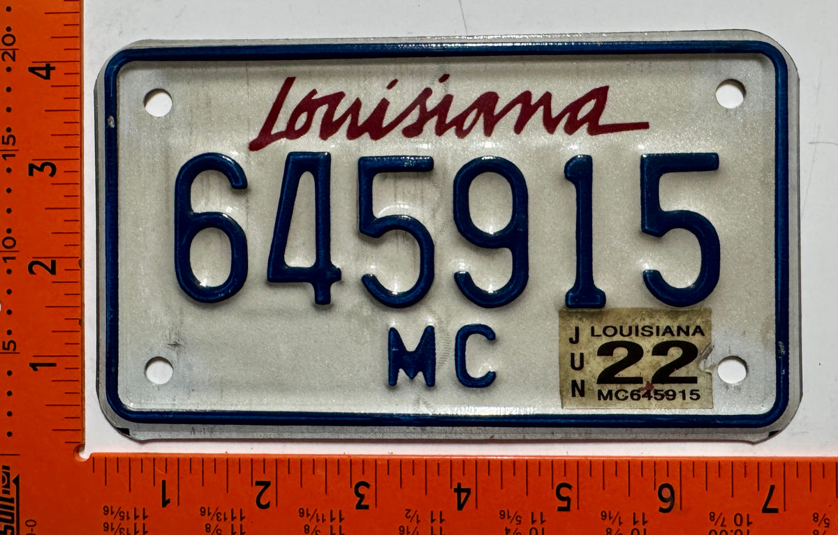 2022 Louisiana #645915 Motorcycle License Plate
