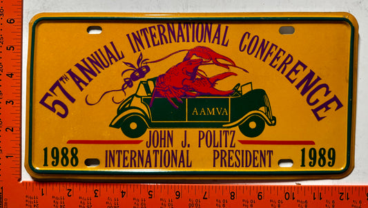 1988/1989 Louisiana AAMVA Conference License Plate