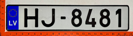 1993 series Latvia #HJ-8481 Passenger License Plate