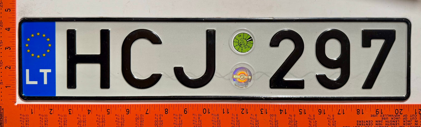 2018 Lithuania #HCJ 297 Passenger License Plate