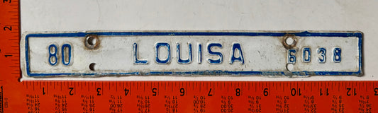 1980 Louisa, Virginia #6038 License Plate