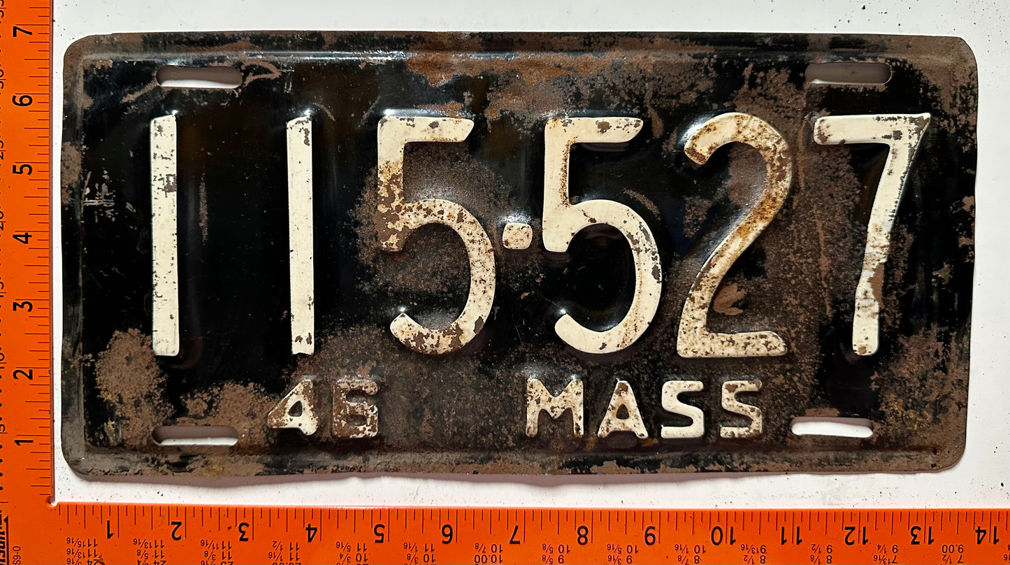 1946 Massachusetts #115-527 Passenger License Plate