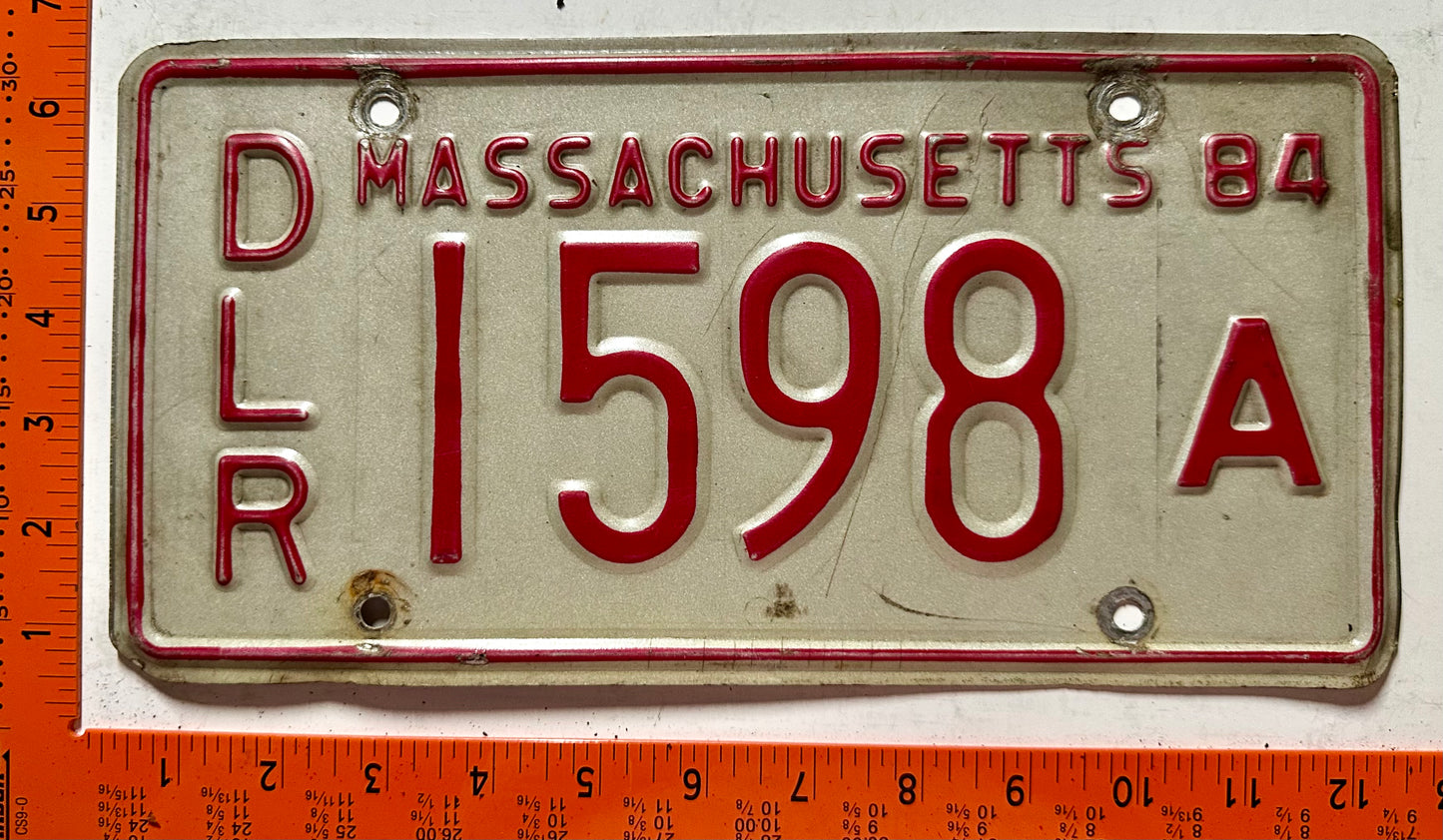 1984 Massachusetts #1598A Dealer License Plate