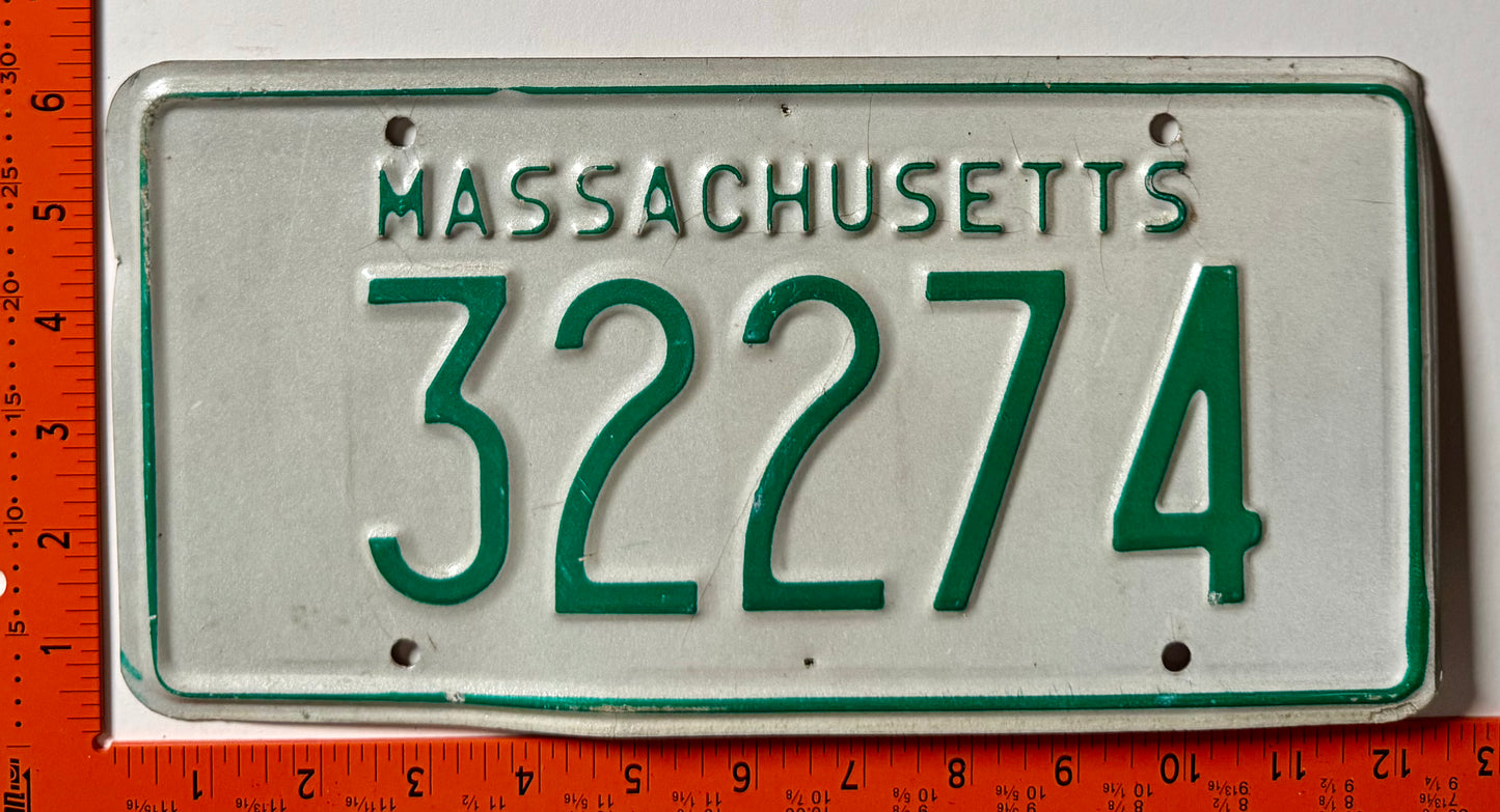 undated Massachusetts #32274 Passenger License Plate