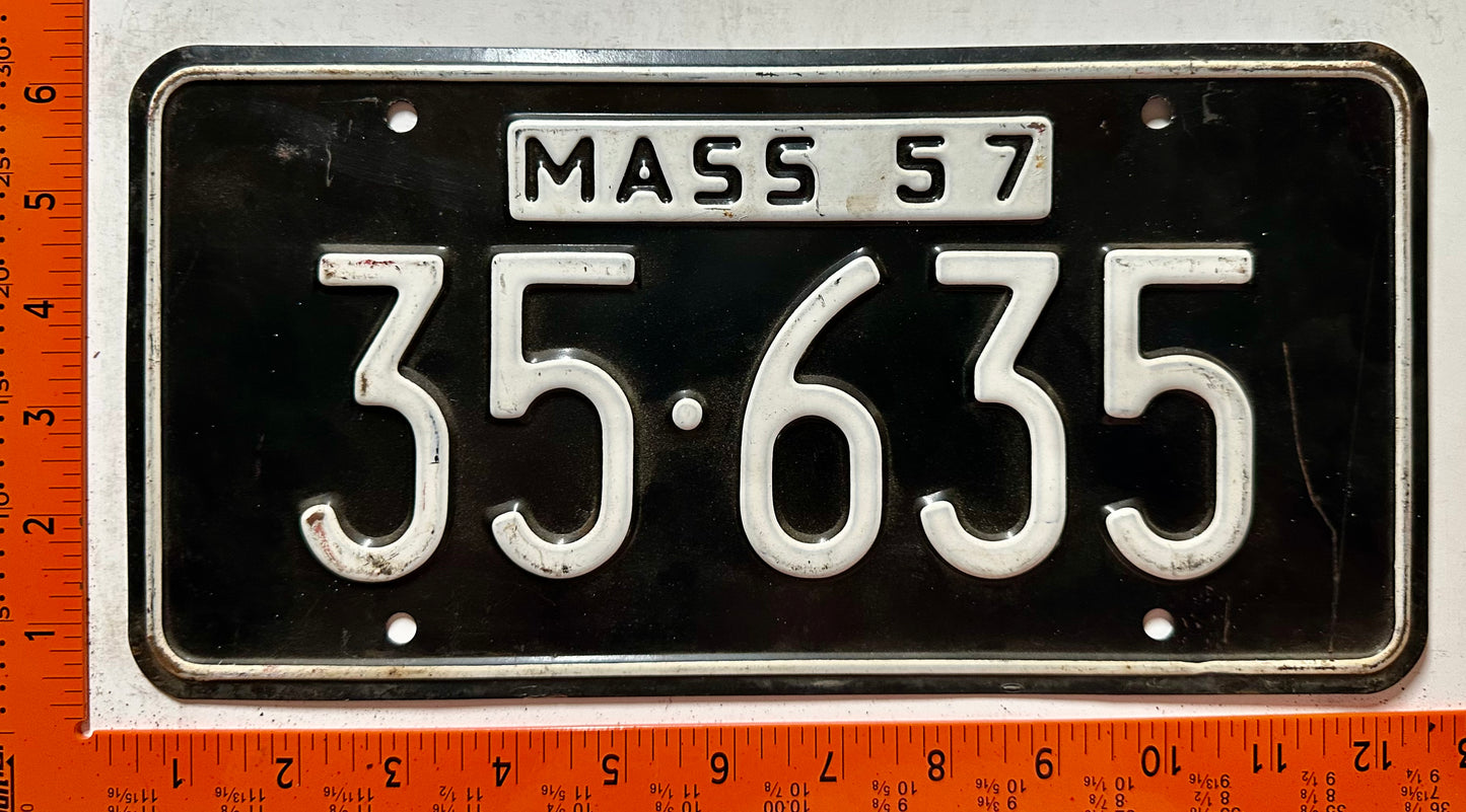 1957 Massachusetts #35-635 Passenger License Plate
