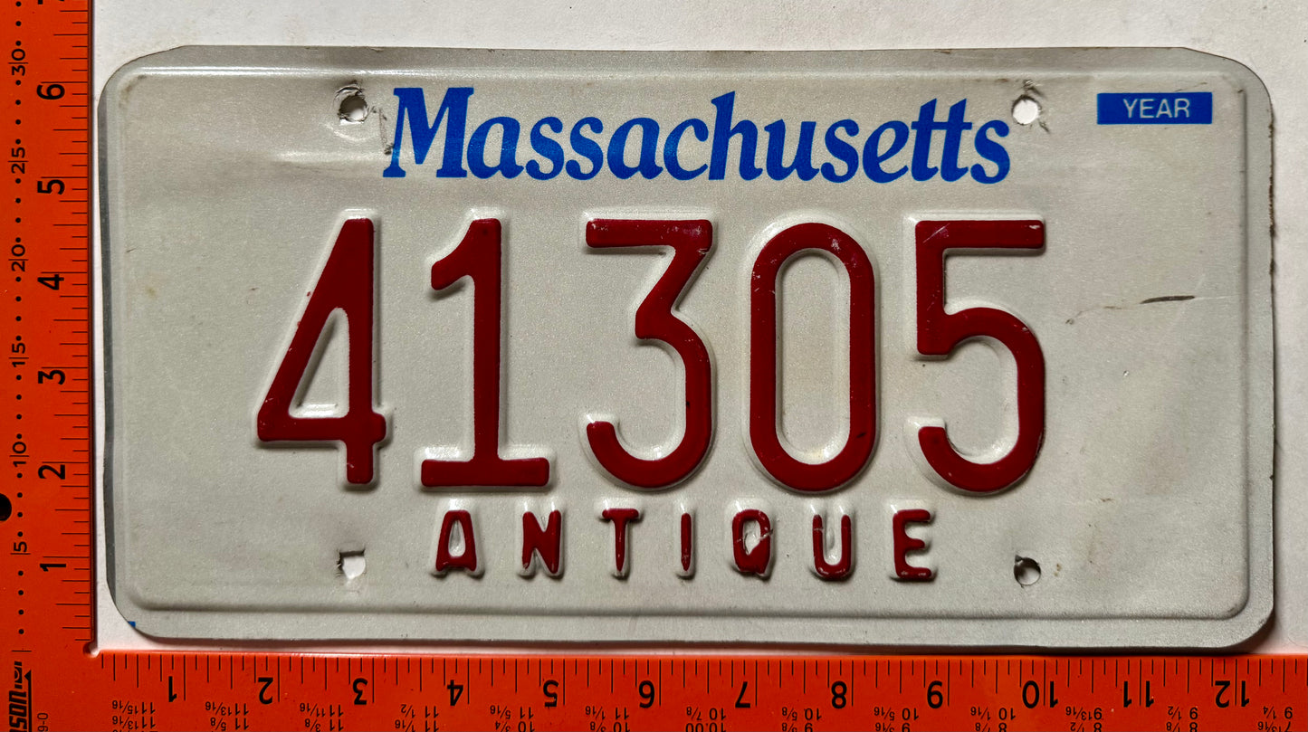 undated Massachusetts #41305 Antique License Plate