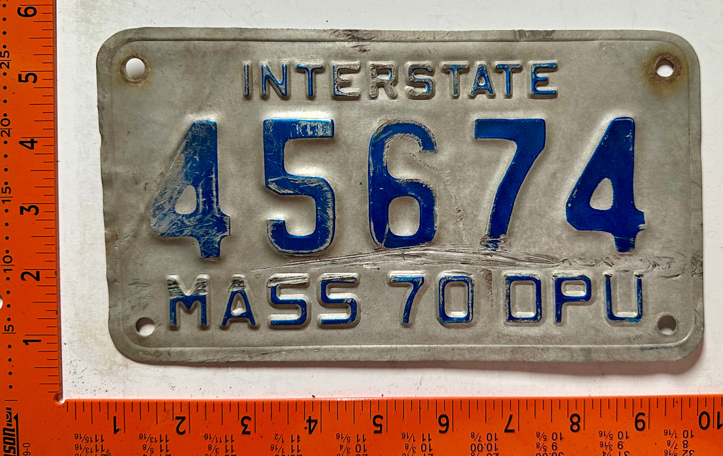 1970 Massachusetts #45674 DPU Interstate Truck License Plate