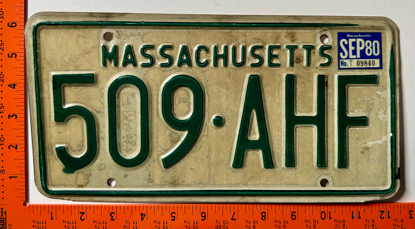 1980 Massachusetts #509-AHF Passenger License Plate