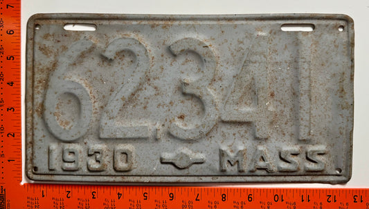 1930 Massachusetts #62341 Passenger License Plate