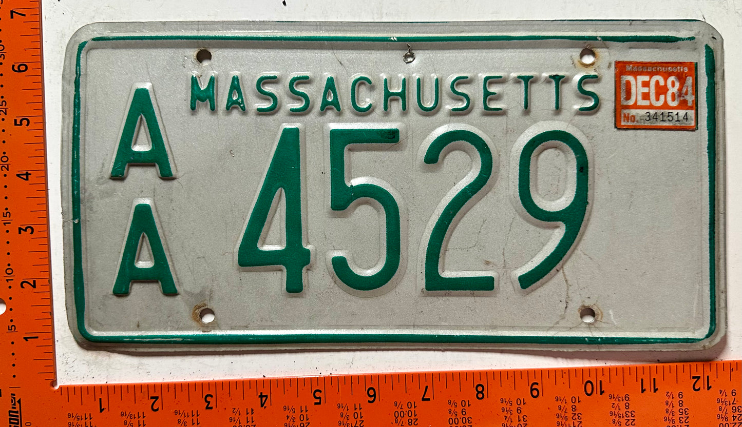 1984 Massachusetts #A/A 4529 Commercial License Plate