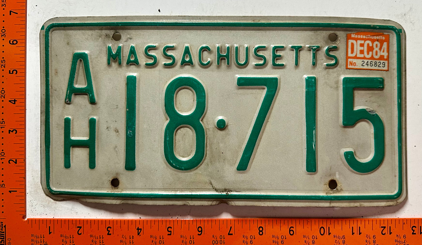 1984 Massachusetts #A/H 18-715 Commercial License Plate