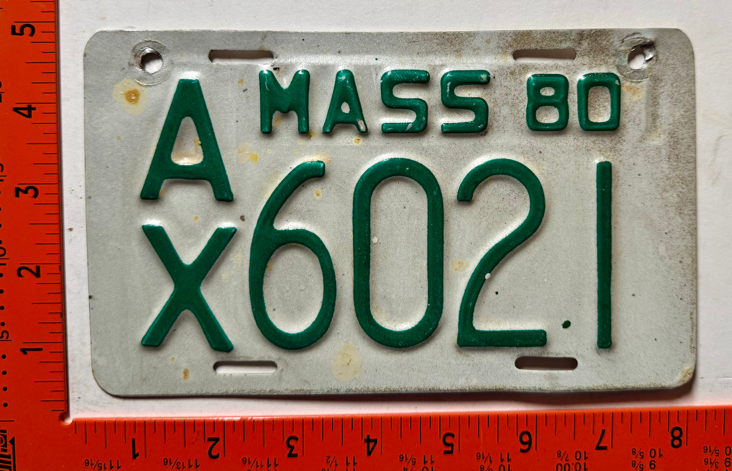 1980 Massachusetts #A/X 6021 Motorcycle License Plate
