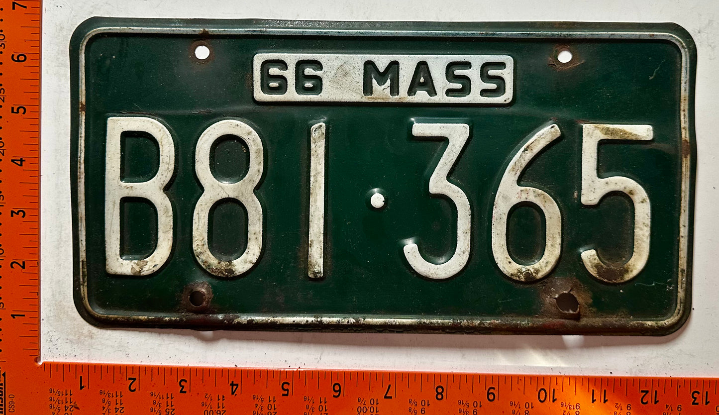 1966 Massachusetts #B81-365 Commercial License Plate