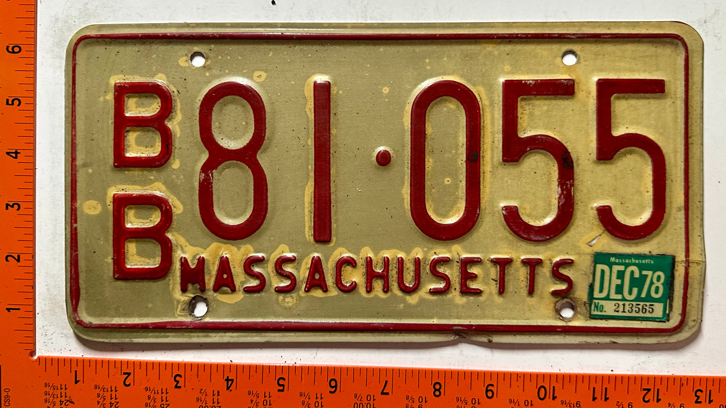 1978 Massachusetts #B/B 81-055 Commercial License Plate