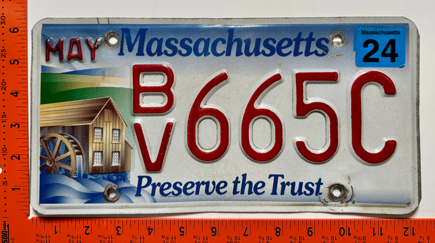2024 Massachusetts #B/V 665C Preserve the Trust License Plate