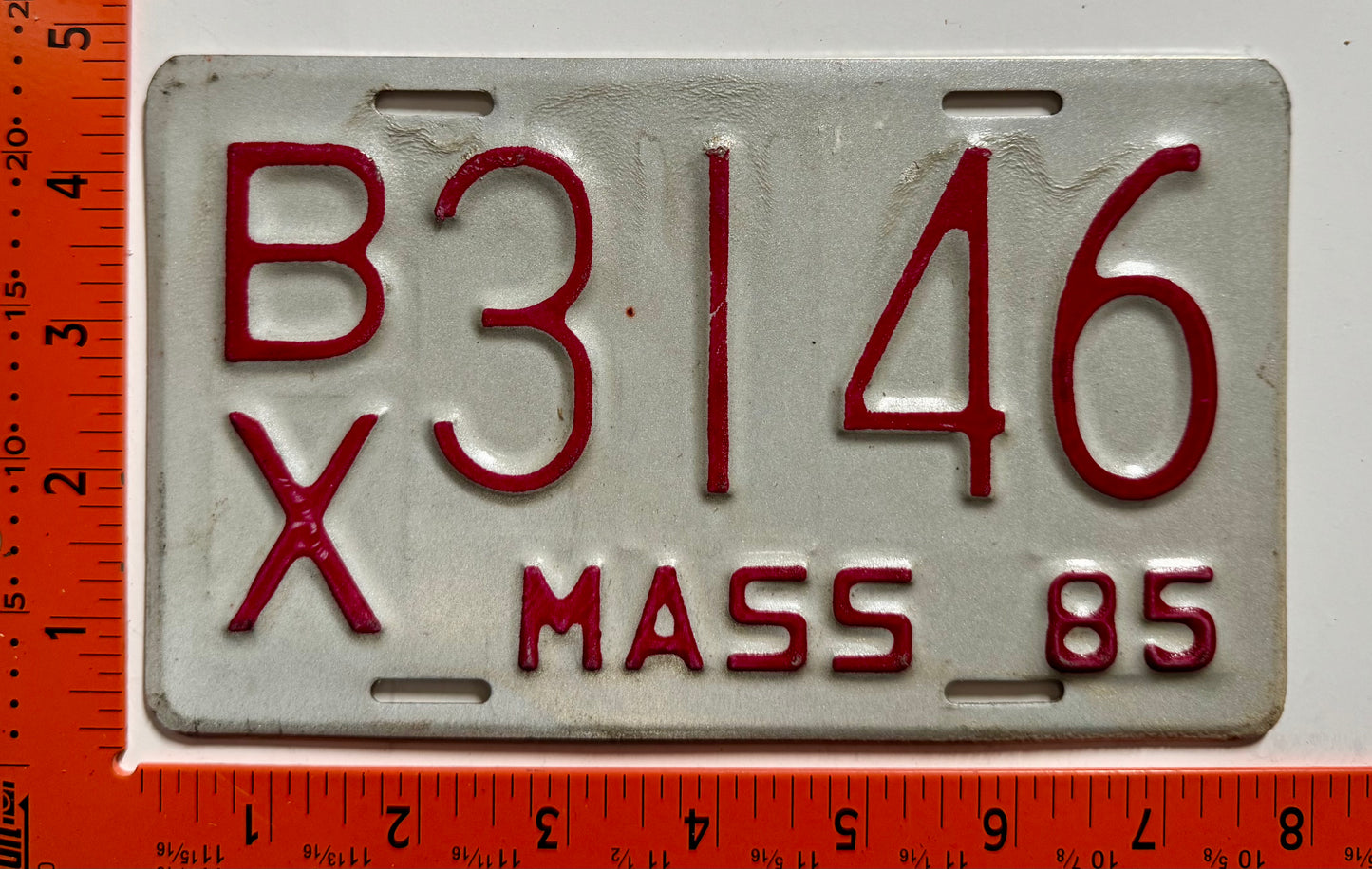 1985 Massachusetts #B/X 3146 Motorcycle License Plate