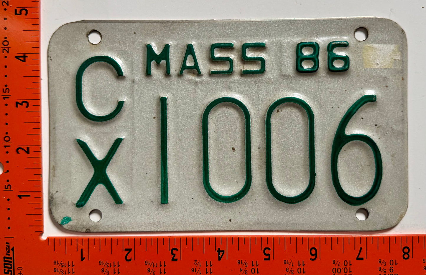 1986 Massachusetts #C/X 1006 Motorcycle License Plate