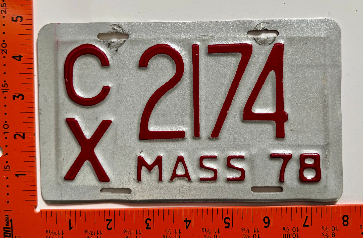 1978 Massachusetts #C/X 2174 Motorcycle License Plate
