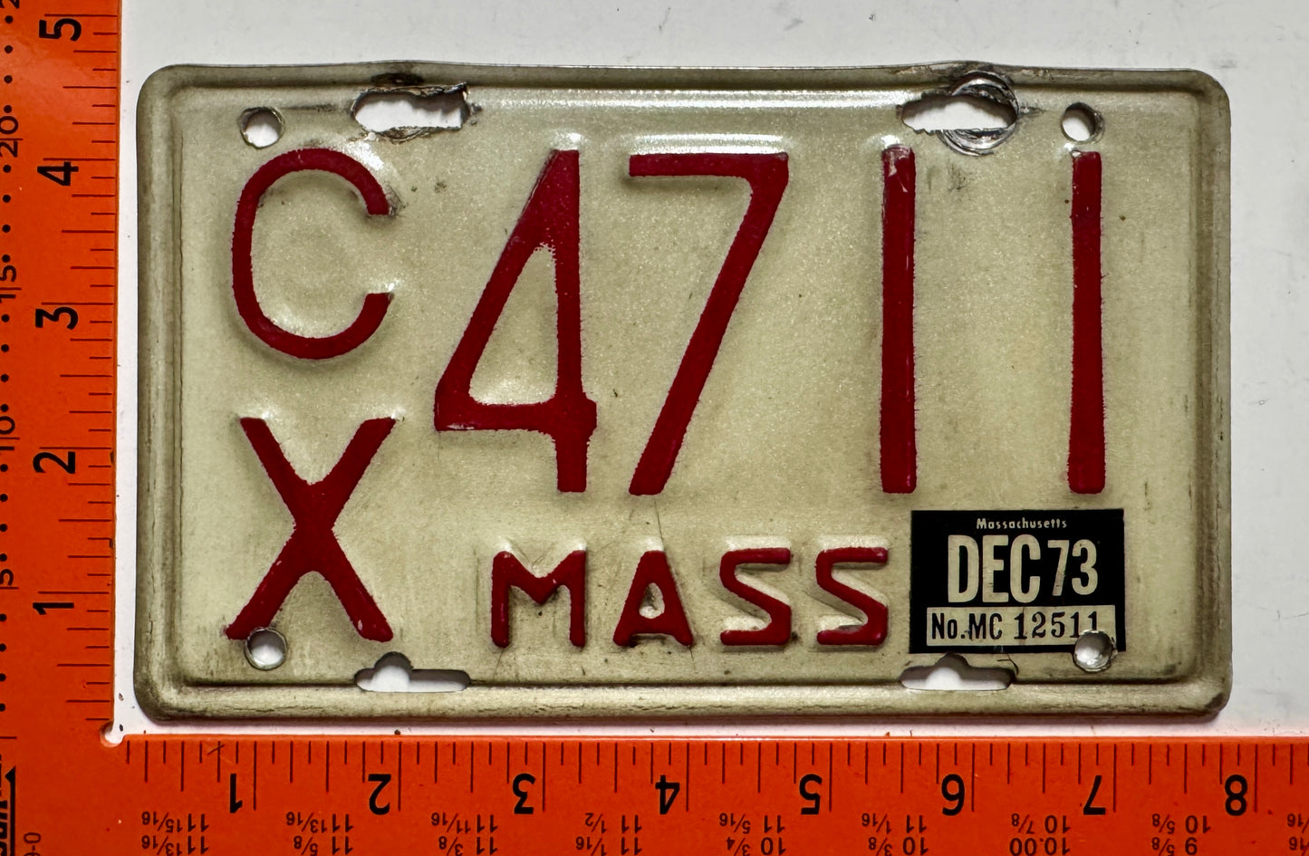 1976 Massachusetts #C/X 4711 Motorcycle License Plate