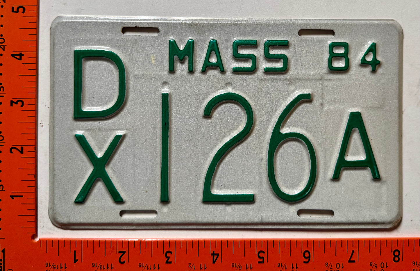 1984 Massachusetts #D/X 126A Motorcycle Dealer License Plate