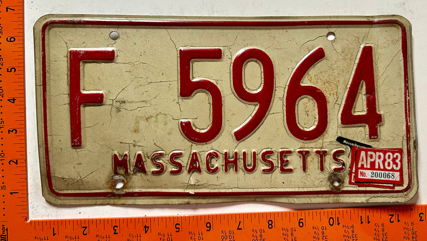 1983 Massachusetts #F 5964 Passenger License Plate