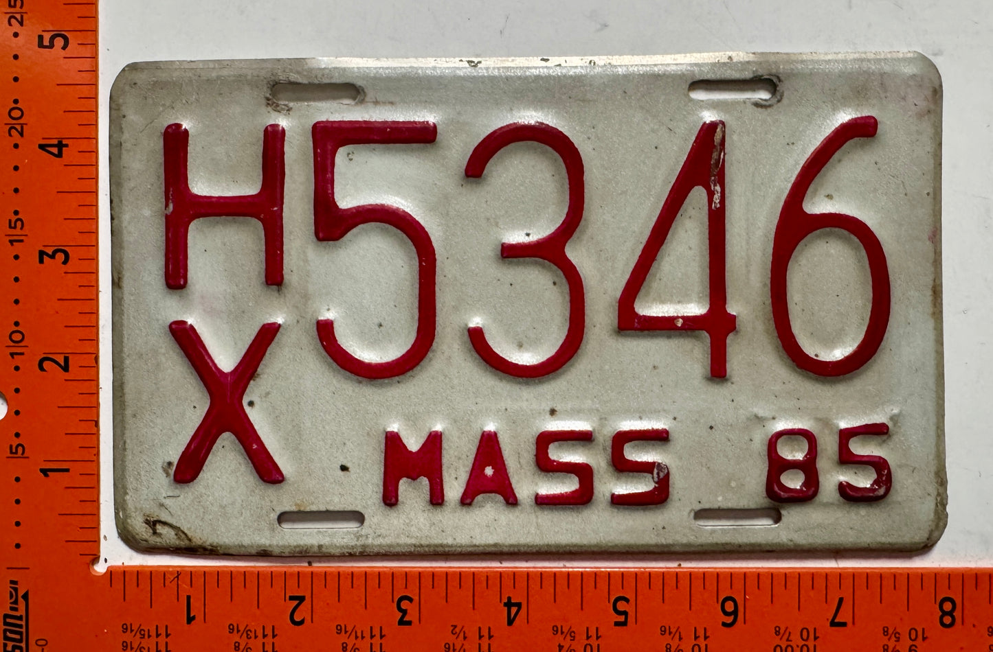 1985 Massachusetts #H/X 5346 Motorcycle License Plate