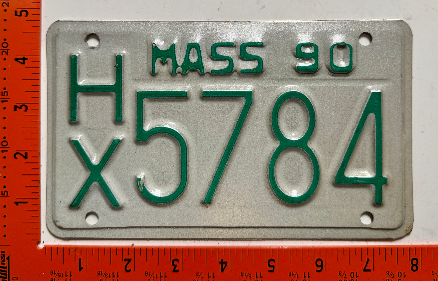 1990 Massachusetts #H/X 5784 Motorcycle License Plate