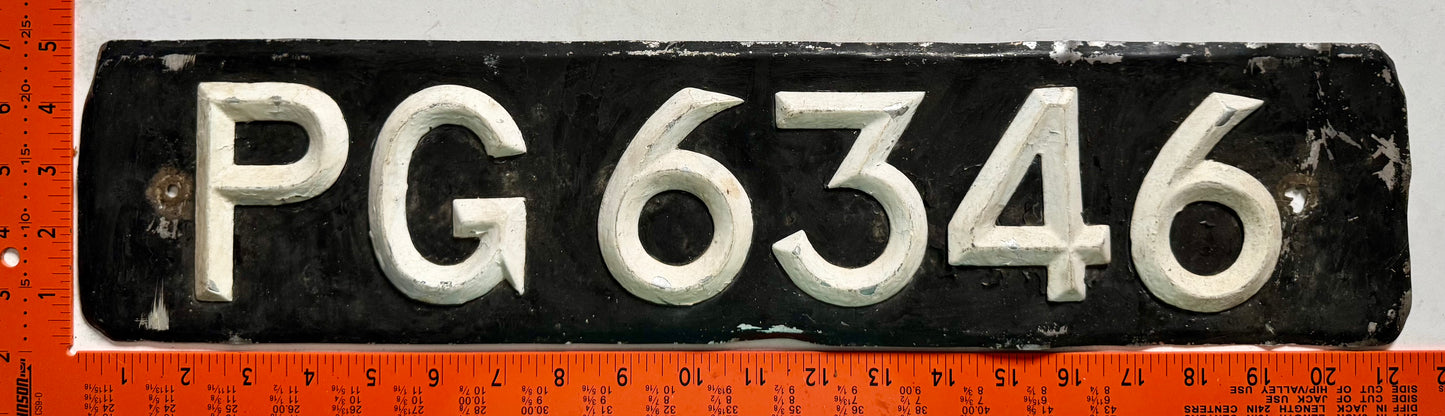 undated Malaysia #PG 6346 Passenger License Plate