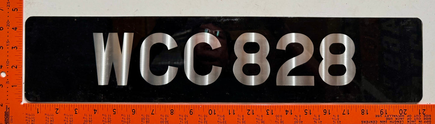 undated Malaysia #WCC828 Passenger License Plate