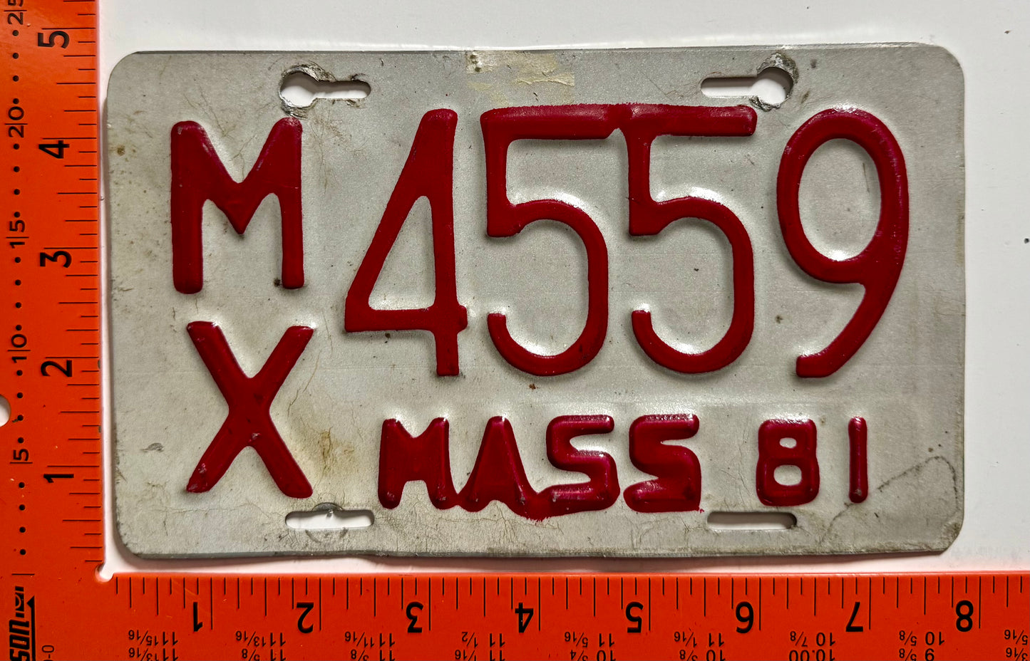 1981 Massachusetts #M/X 4559 Motorcycle License Plate