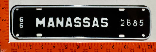 1966 Manassas, Virginia #2685 License Plate