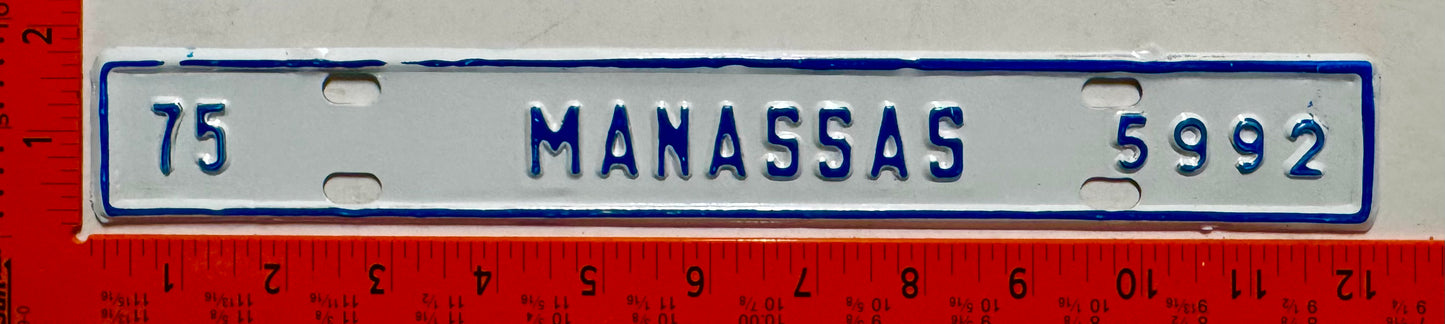 1975 Manassas, Virginia #5992 License Plate