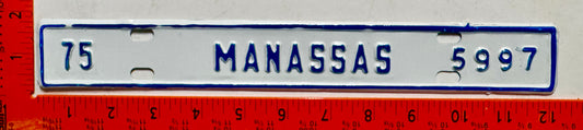 1975 Manassas, Virginia #5997 License Plate