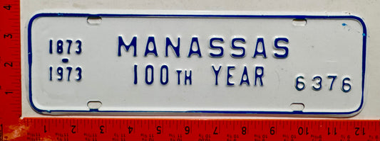 1973 Manassas, Virginia #6376 License Plate