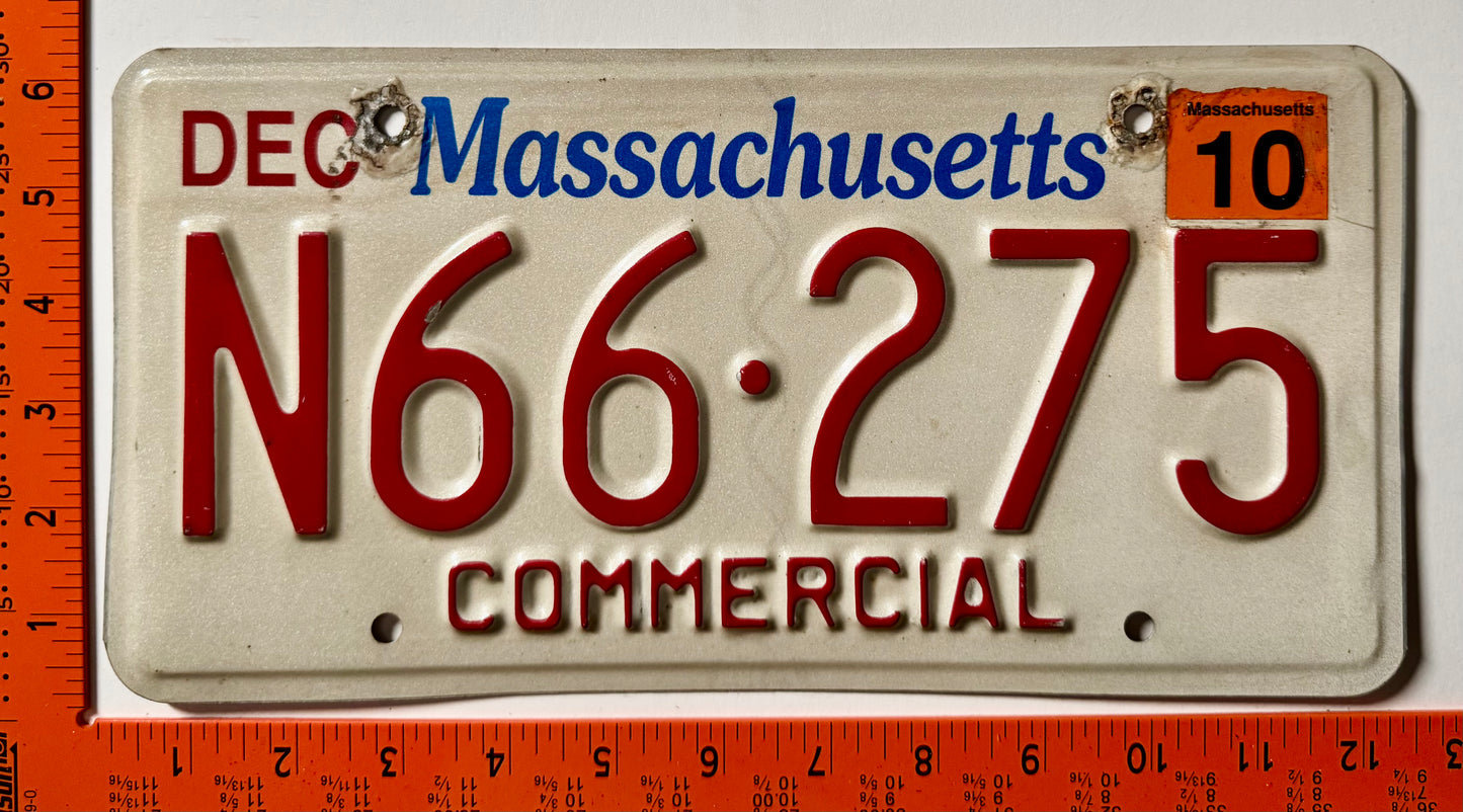2010 Massachusetts #N66-275 Commercial License Plate