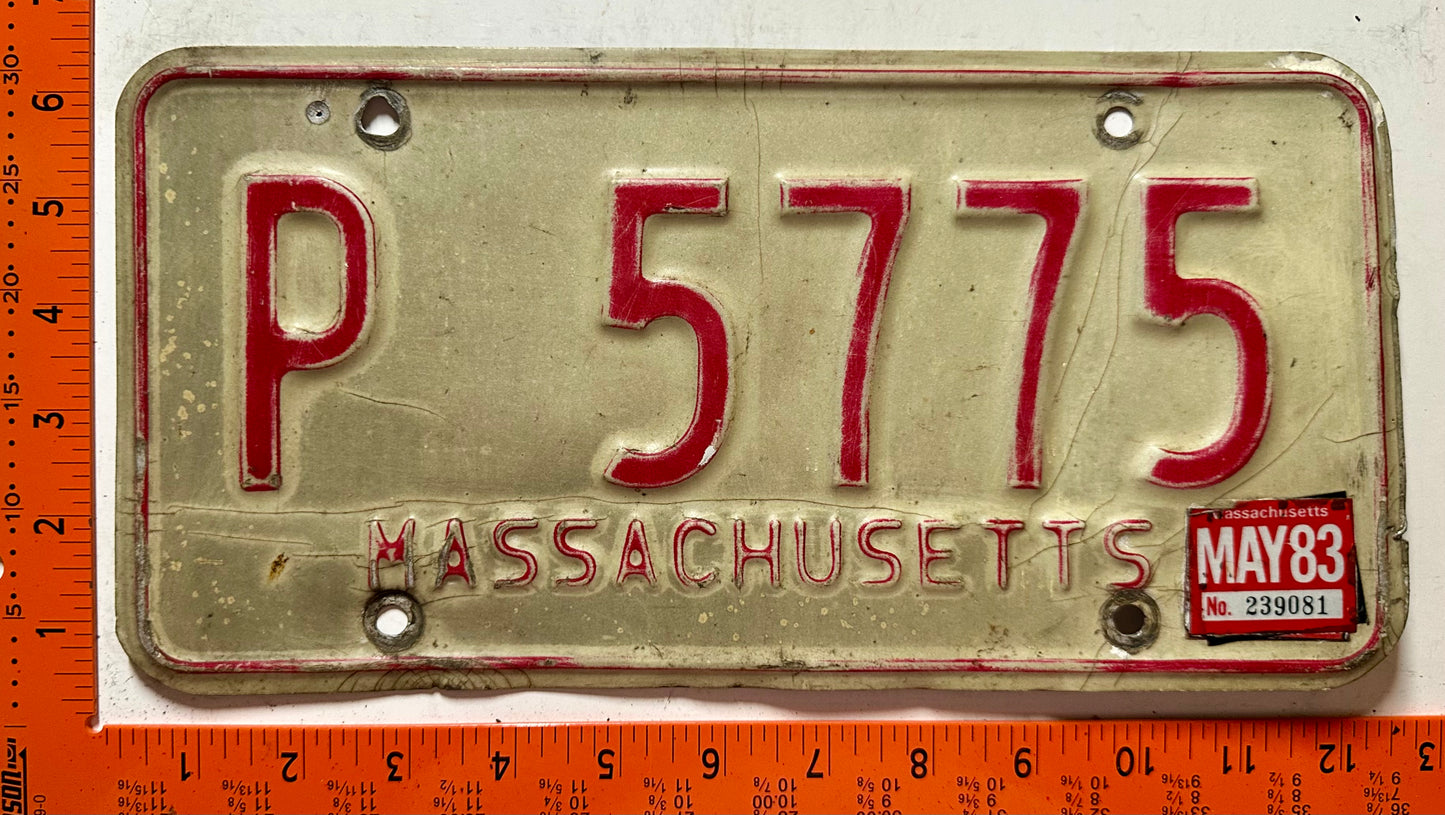 1983 Massachusetts #P 5775 Passenger License Plate
