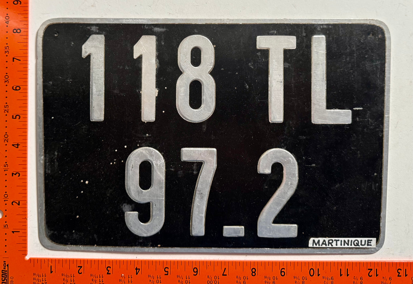undated Martinique #118 TL/ 972 Passenger License Plate