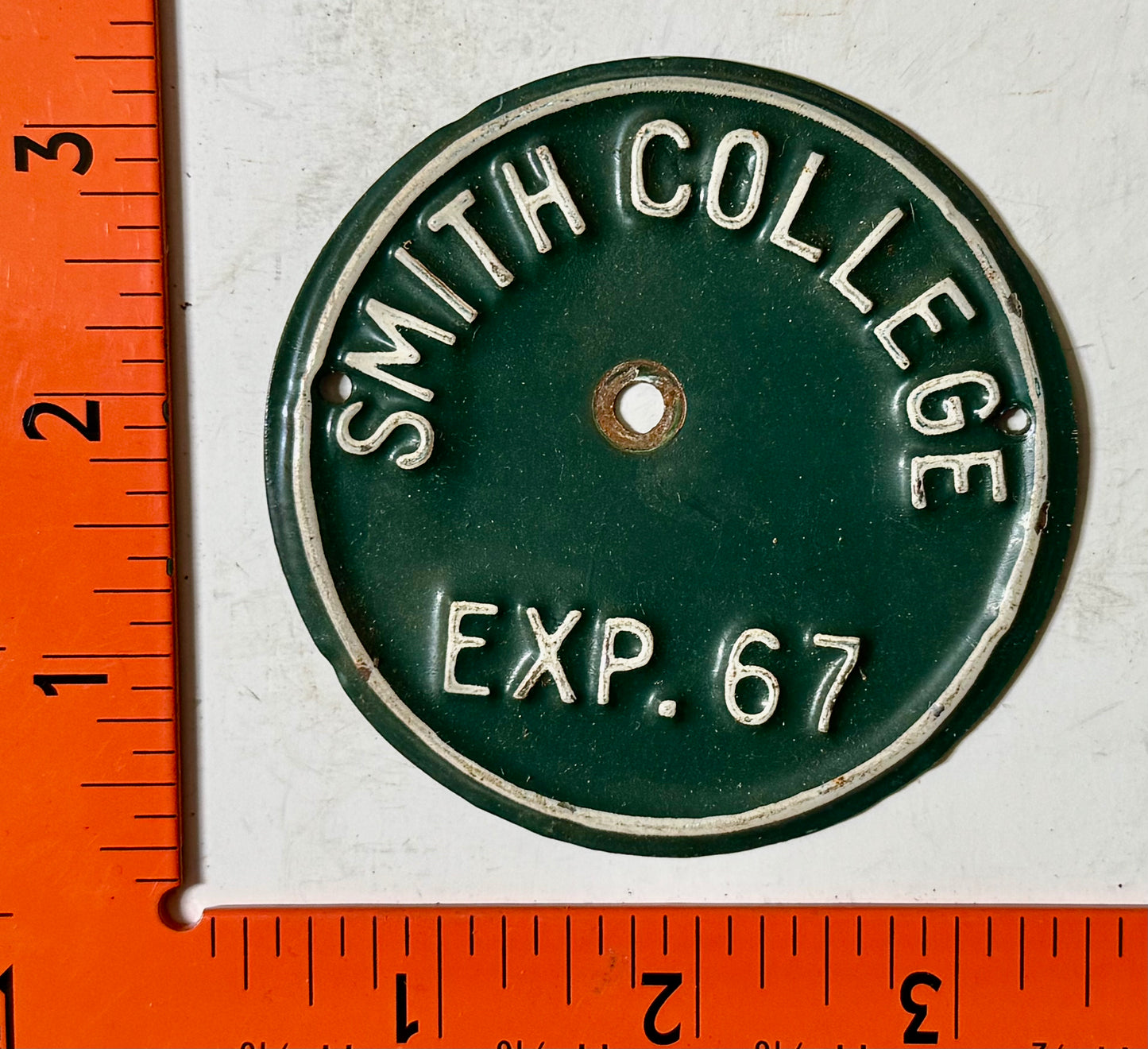 1967 Smith College, Massachusetts Bicycle (?) License Plate