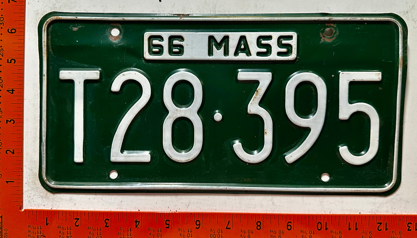 1966 Massachusetts #T28-395 Trailer License Plate