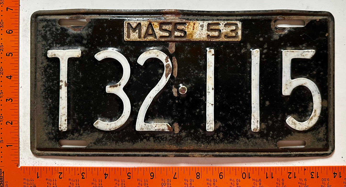 1953 Massachusetts #T32-115 Trailer License Plate