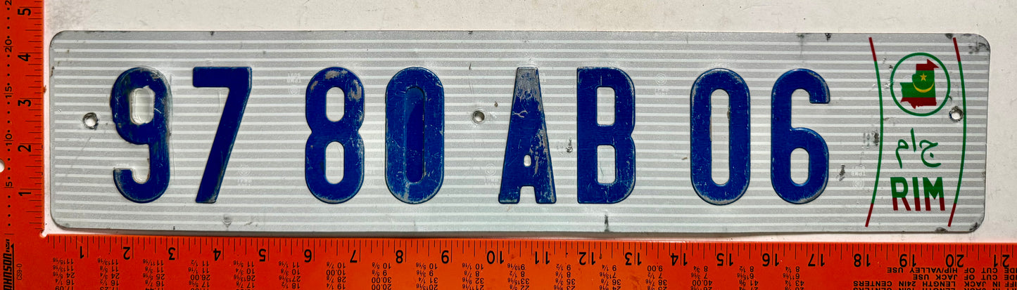undated Mauritania #9780AB06 Passenger License Plate