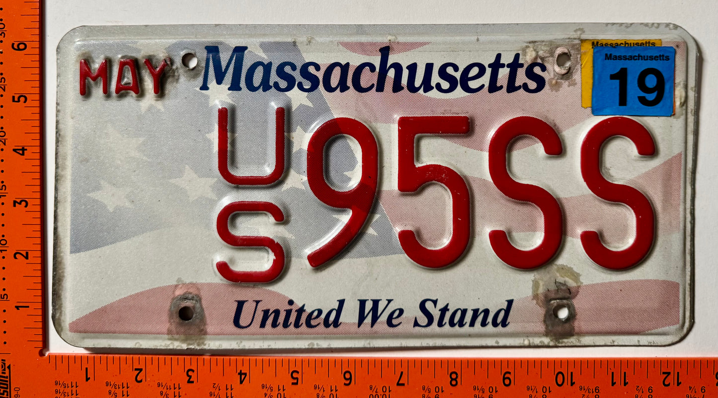 2019 Massachusetts #US95SS United We Stand License Plate